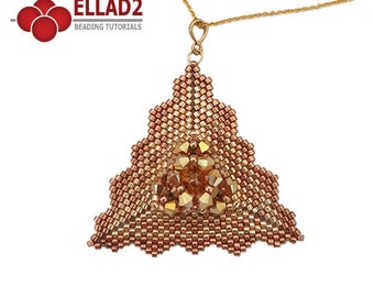 Beading Tutorial Maima Triangle - beading pattern, instant download, peyote stitch, Ellad2