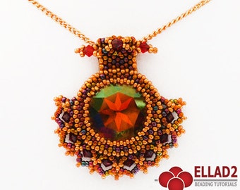 Tutorial Inca Pendant - Beading pattern, Pendant patterns, Design by Ellad2