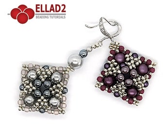 Tutorial Odette Earrings - beading tutorial, instant download, Ellad2 design
