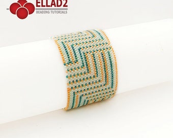 Beading Pattern Bracelet No 32 - even count peyote stitch, beading pattern, instant download, Ellad2 design