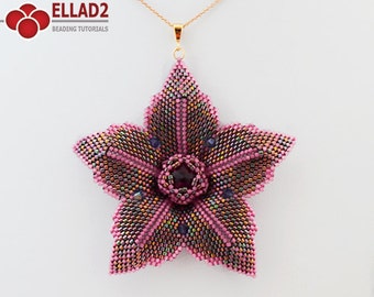 Tutorial Clematis Flower-Beading Tutorial, Instant download, Jewelry Tutorial, Ellad2