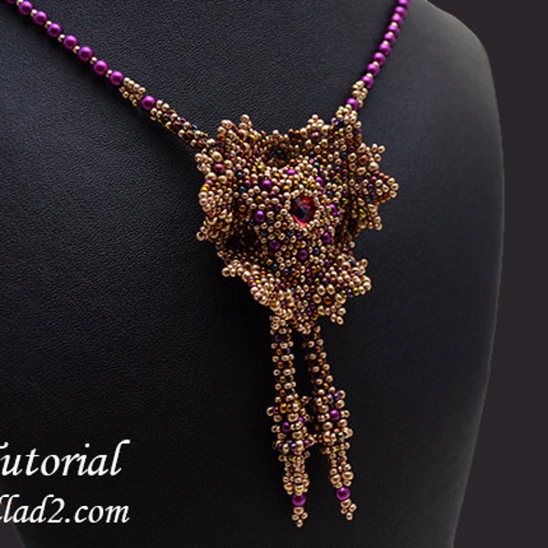 Tutorial Evening Glory Necklace - Beading Tutorial, Instant download, PDF file, Jewelry Tutorial