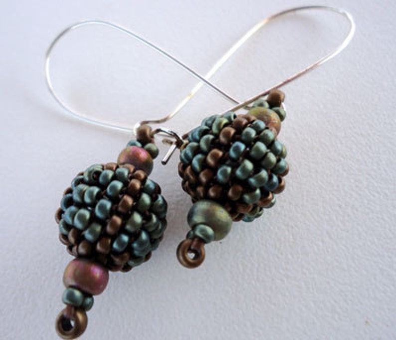 Beaded Bead Earrings III Etsy