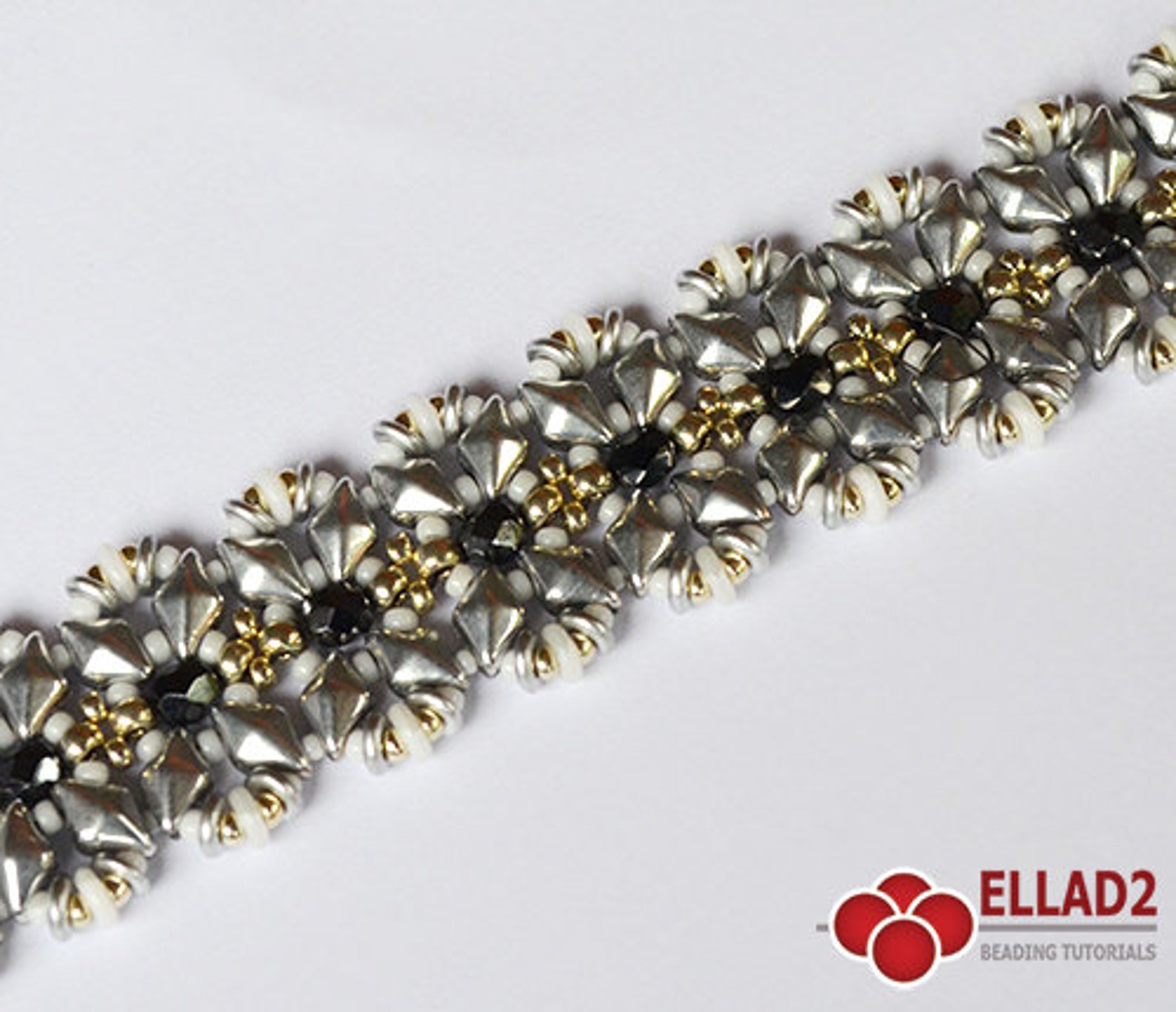 Tutorial Diamond Duo Bracelet Beading Pattern Beading Etsy