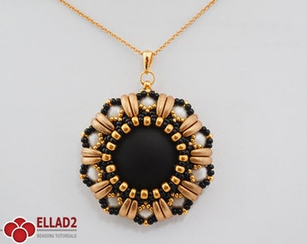 Tutorial Clea Pendant - Beading Pattern, Instant download, Jewelry tutorials, Ellad2