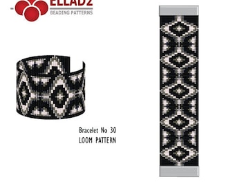 LOOM Beading Pattern Bracelet No30 - LOOM beading pattern, instant download, Ellad2 design