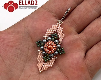 Tutorial Coral Wisp Earrings - beading tutorial, PDF file, instant download, Ellad2 design