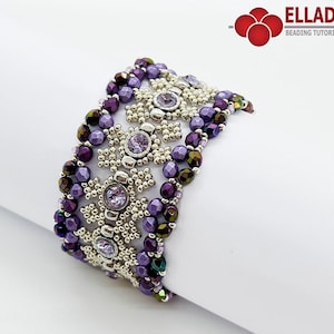 Tutoriel Echos in Purple Braclet - tutoriel de perles, modèle de bracelet de perles, téléchargement immédiat, fichier PDF, conception Ellad2,