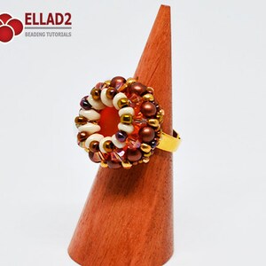 Handledning Agartha Ring-Beading Handledning, Pärlmönster, Direktnedladdning, Design av Ellad2 bild 2