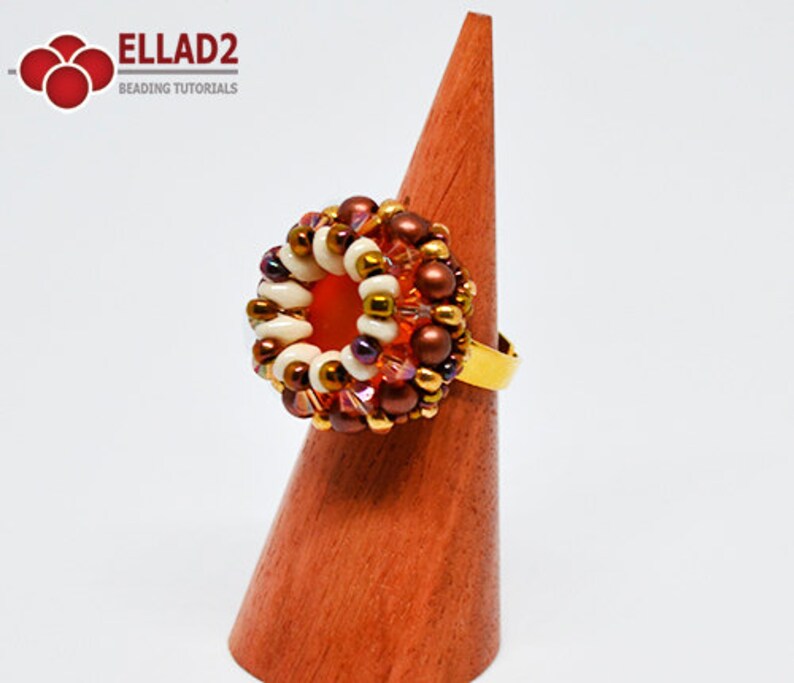 Handledning Agartha Ring-Beading Handledning, Pärlmönster, Direktnedladdning, Design av Ellad2 bild 2