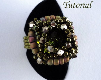 Tutorial Green Rivoli Ring - Bead patterns