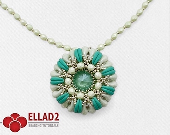 Tutorial Minea Pendant - beading tutorial, beading pattern, instant download, PDF file, Ellad2 design