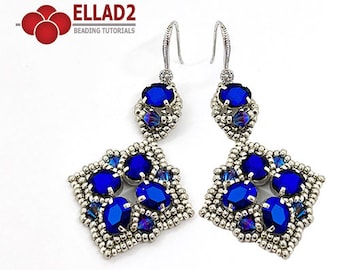 Beading Tutorial Colette Earrings - instant download, pdf file, Ellad2 design