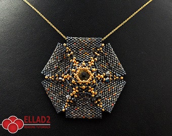 Tutorial Amarande Pendant - Beading Tutorial, Beading Pattern, Instant download,Ellad2