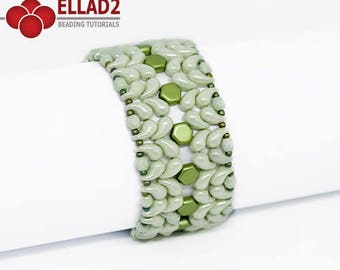 Tutorial Zoli Bracelet - Beading Tutorial with Zoliduo 2-hole beads, design by Ellad2,