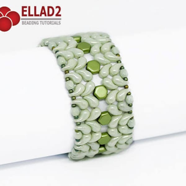 Tutorial Zoli Bracelet - Beading Tutorial with Zoliduo 2-hole beads, design by Ellad2,