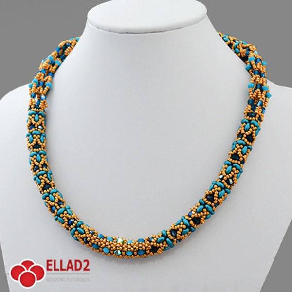 Tutorial Saga Necklace-Beading Tutorial,Beading Pattern, Instant download, Ellad2