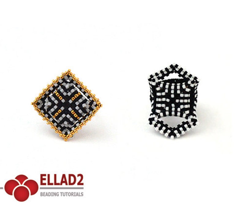 Tutorial Cubico Rings Beading Tutorial, Jewelry Tutorial, Instant download, Ellad2 image 4