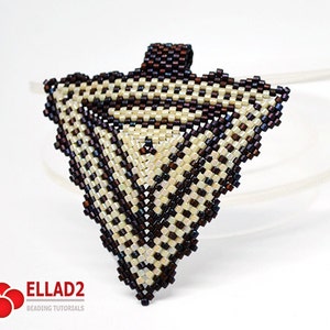 Tutorial Peyote Triangle Pendant-Beading tutorial, Instant Download, Ellad2 image 3