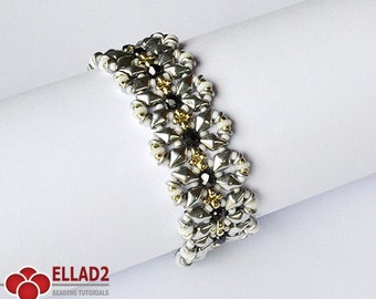 Tutorial Diamond Duo Armband - Kralenpatroon, Kralentutorial, Instant download, Ellad2