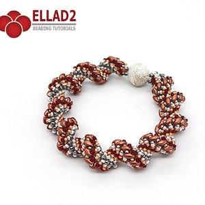 Tutorial Gillian Bracelet - spiral stitch, beading tutorial, instant download, PDF file, Ellad2 design