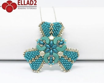 Tutorial Arcos Triangle Pendant-Beading Tutorial, Patrón de cuentas, Descarga instantánea, archivo PDF, diseño Ellad2