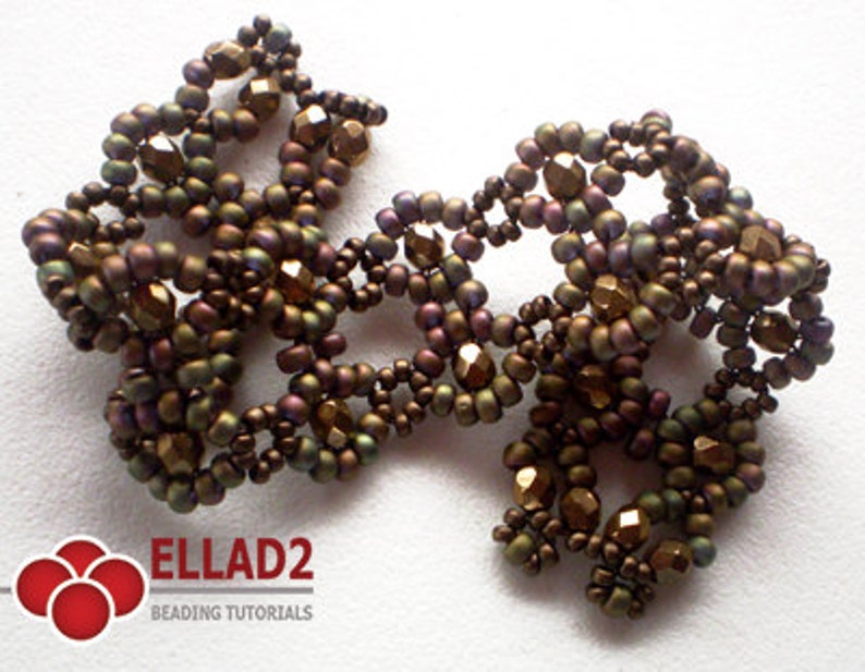 Tutorial Lace Flowers Bracelet Beading pattern, Instant download, Ellad2 image 2