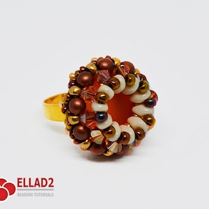 Handledning Agartha Ring-Beading Handledning, Pärlmönster, Direktnedladdning, Design av Ellad2 bild 1