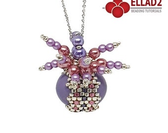 Beading Tutorial Dome Pendant - Peyote stitch, Dome beads, Beading tutorial, instant download, Ellad2