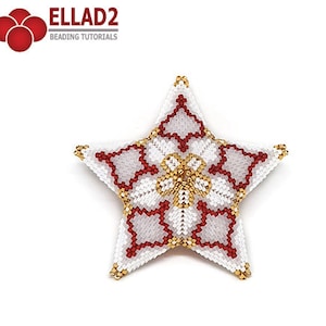 Beading Pattern 3D Peyote Star No 5 - beading pattern, 3D star, peyote stitch, instant download, Ellad2
