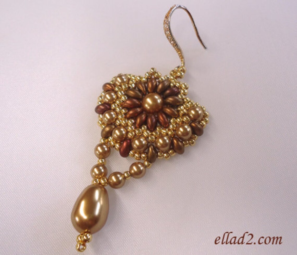 Tutorial Sunflower Earrings Beading Tutorial PDF Etsy