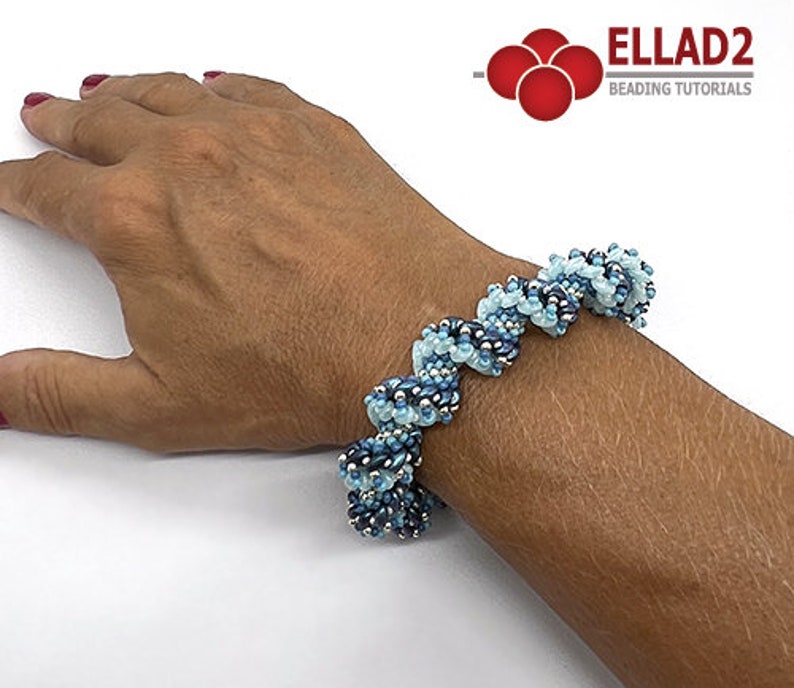 Tutorial Thea Bracelet spiral stitched bracelet, beading tutorial, instant download, PDF file, Ellad2 design image 2