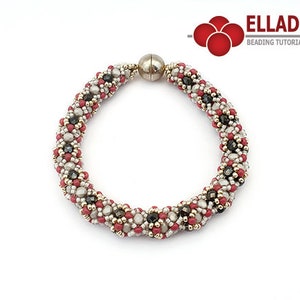 Tutorial Monet Bracelet - Beading tutorial, instant download, netting, Ellad2 design