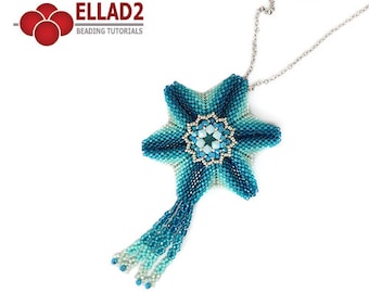 Beading pattern Halle Star - 3D beaded star, peyote stitched star, instant download, design by Ellad2