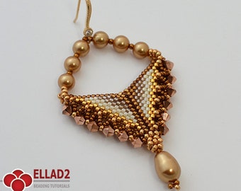Tutorial Grace Earrings - Beading Tutorial, Beading Pattern, Triangle shaped earrings, Instant download, design by Ellad2