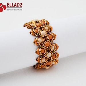 Tutorial Bracelet Letitia-Beading Tutorial, Beading Pattern, Bracelet tutorials, Instant download, Ellad2