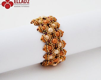 Tutorial Bracelet Letitia-Beading Tutorial, Beading Pattern, Bracelet tutorials, Instant download, Ellad2