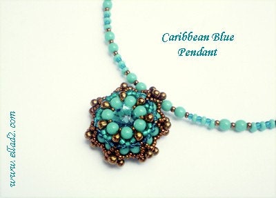 TUTORIAL Caribbean Blue Pendant - Bead Pattern - Etsy