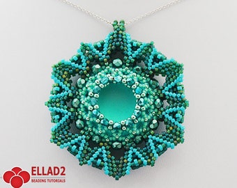 Tutorial Zahara Pendant - Beading Pattern,Jewelry Tutorial,Instant download, Ellad2