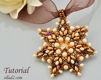 Tutorial Super Star Pendant-Beading tutorial PDF Instant download, Jewelry Tutorials