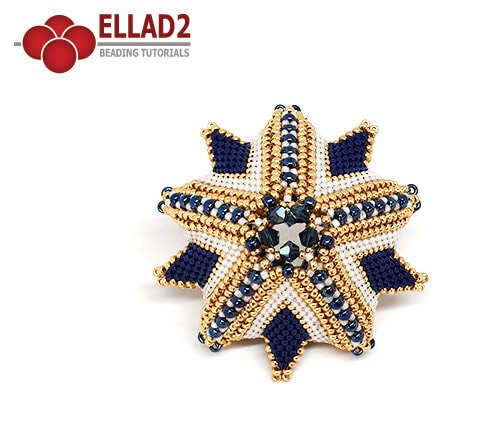 Tutorial Polaris 3D Beaded Star - 3D star, peyote stitch, beadwoven star, instant download, design by Ellad2