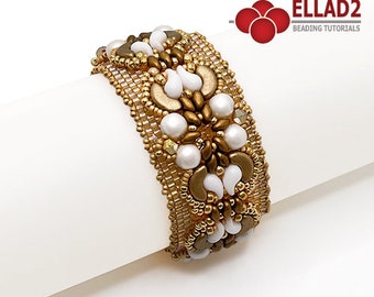 Tutorial Amiana Bracelet - beading pattern, beading tutorial, bracelet tutorial, Ellad2 design, instant download