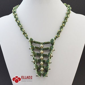 Tutorial Xylophone Necklace-Beading tutorial, Instant download,Beadwoven necklace, Ellad2