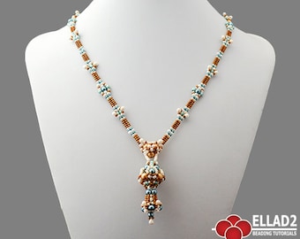 Tutorial Amalia Necklace-Beading Tutorial, Beading Pattern, Necklace Tutorials, Ellad2 designs