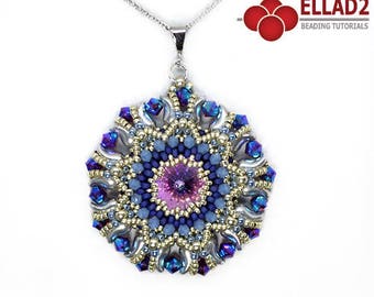 Tutorial Kalinda Pendant - Beading tutorial with Zoliduo beads design by Ellad2, Jewelry tutorial, Instant download