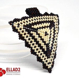 Tutorial Peyote Triangle Pendant-Beading tutorial, Instant Download, Ellad2 image 2