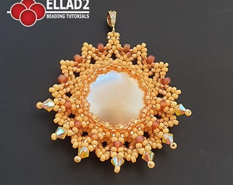 Tutorial Ellie Pendant - beading tutorial, instant download, pdf file, Ellad2 design