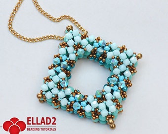 Tutorial La Plaza Pendant - Instant download,Beading tutorial,Jewelry Tutorial