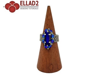 Tutorial Baguette Ring - zelfstudie kralen, direct downloaden, PDF-bestand, Ellad2-ontwerp