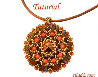 Tutorial Aster Pendant - Beading pattern PDF